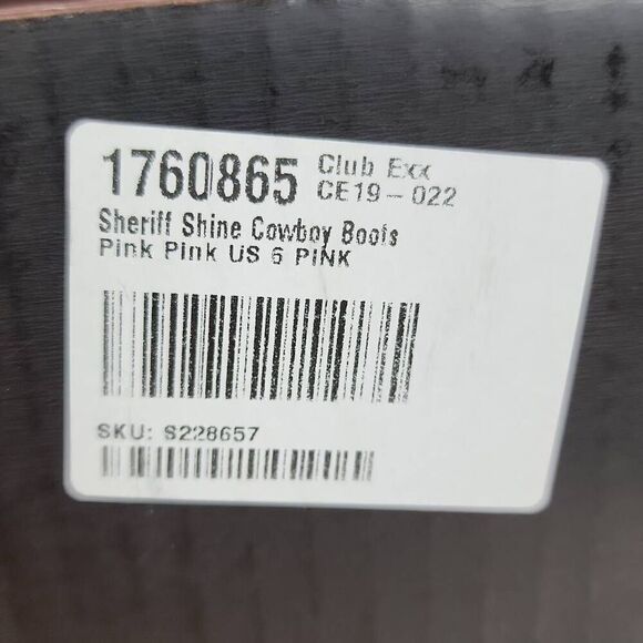 CLUB EXX Sheriff Shine Pink Cowboy Boots Women's Size 6 M Rhinestone - Picture 3 of 9